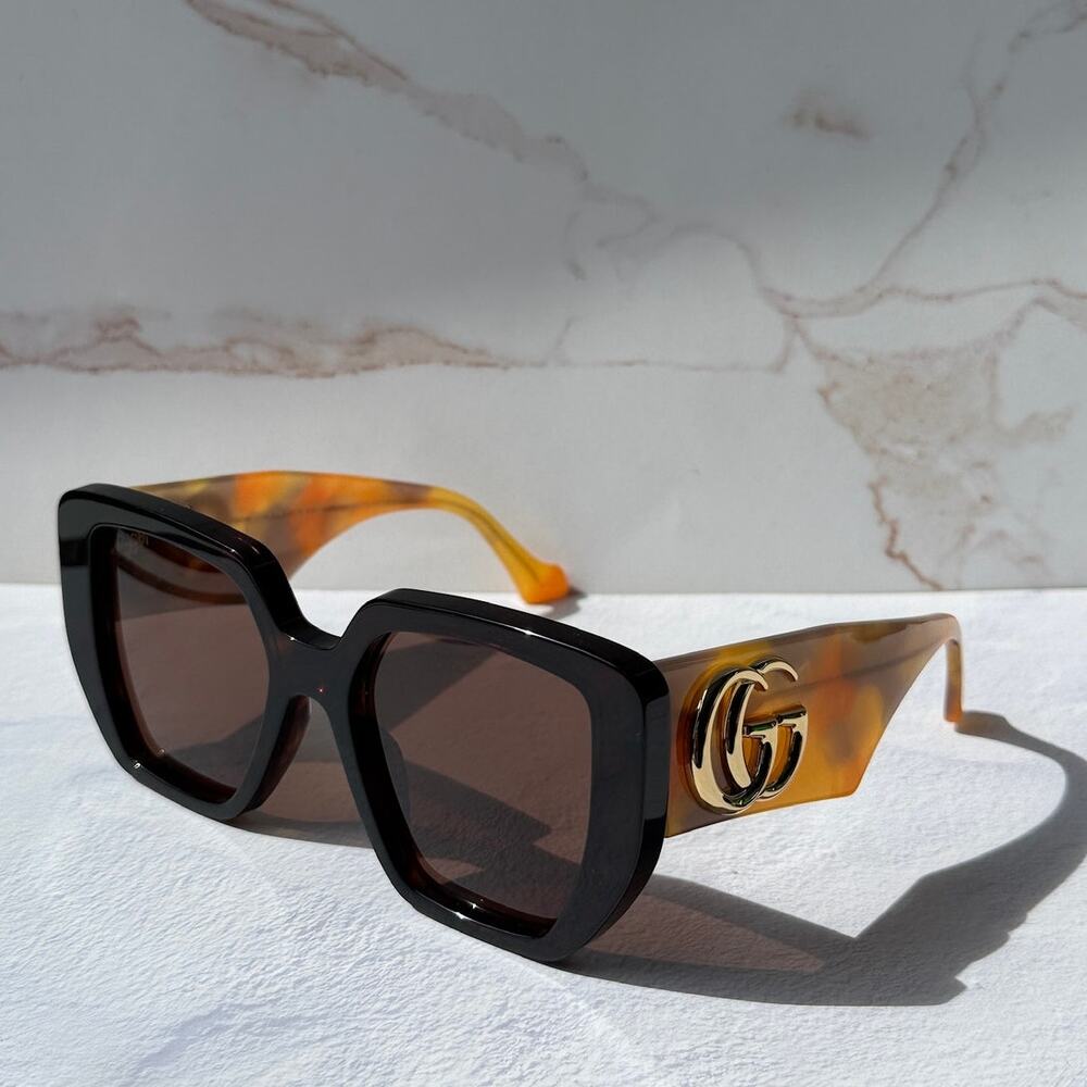 NEW Gucci GG0956S Havana Brown Marmont Oversized Sunglasses